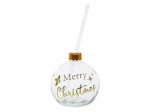 Glazen kerstbal gevuld met thee